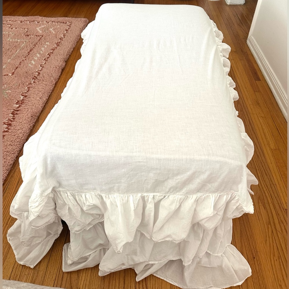 Pottery Barn Kids White Ruffled Crib Skirt - Picture 2 of 8